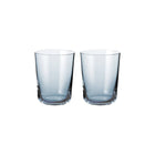 To sylindriske vannglass i klart glass med minimalistisk, skandinavisk design fra Frederik Bagger Norge