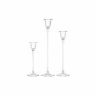 Tre elegante, klare glasslysestaker i ulike høyder med minimalistisk, skandinavisk design fra Frederik Bagger