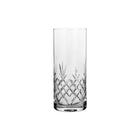 Klart glass med skandinavisk design og fasettslipt diamantmønster, elegant og tidløst interiørtilbehør.