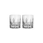 To klare krystallglass med diamantmønster, fasettslipte og blyfrie fra Frederik Bagger.