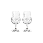 To klare krystallglass med fasettslipt diamantmønster i skandinavisk design fra Frederik Bagger