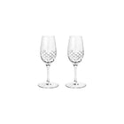 To klare portvinsglass med diamantmønster i klart krystallglass fra Frederik Bagger