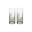 To glass med diamantmønster i klart krystallglass med skandinavisk design fra Frederik Bagger.