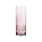 Rosa farget krystallglassvase med diamantmønster, skandinavisk design fra Frederik Bagger.