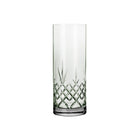Skandinavisk vase i grønt krystallglass med fasettslipte diamantmønster detaljer fra Frederik Bagger.