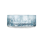 Skandinavisk skål i blått farget glass med fasettslipt diamantmønster fra Frederik Bagger.