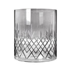 Stor rund glasskål med fasettslipt diamantmønster i skandinavisk design fra Frederik Bagger