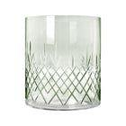 Stor vase i farget glass med diamantmønster, skandinavisk design fra Frederik Bagger i Crispy Emerald-kolleksjonen.
