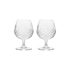 To elegante klare krystallglass med fasettslipt diamantmønster fra Frederik Bagger.