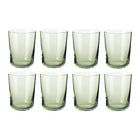 Åtte grønne vannglass med skandinavisk minimalistisk design fra Frederik Bagger.
